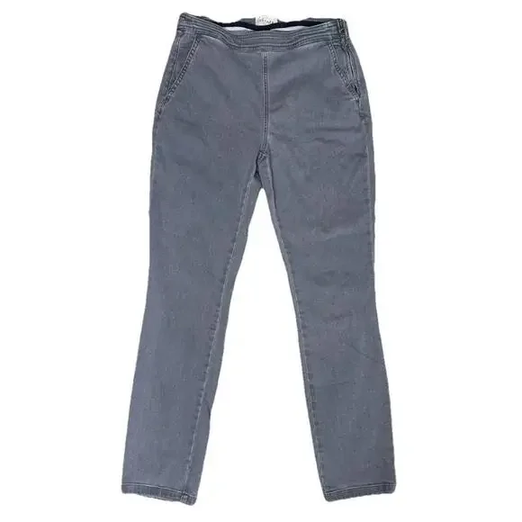 Sezane Clara Trousers Womens 38/6 Gray Denim Pants Stretch Tapered 27 in x 28 in - Picture 2 of 8